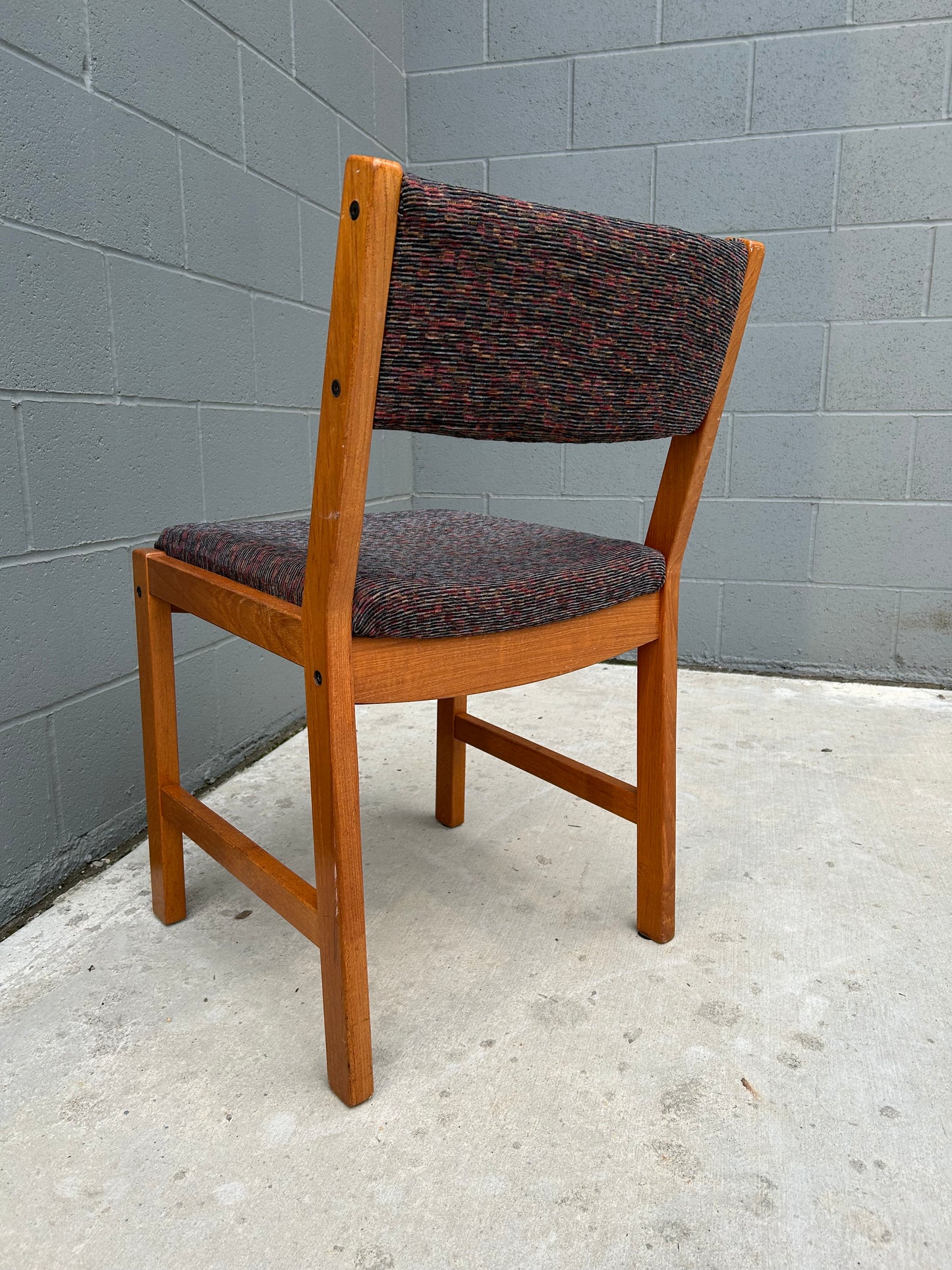 MCM Solid Teak Dining Chairs Scandinavian Modern, Set of 4