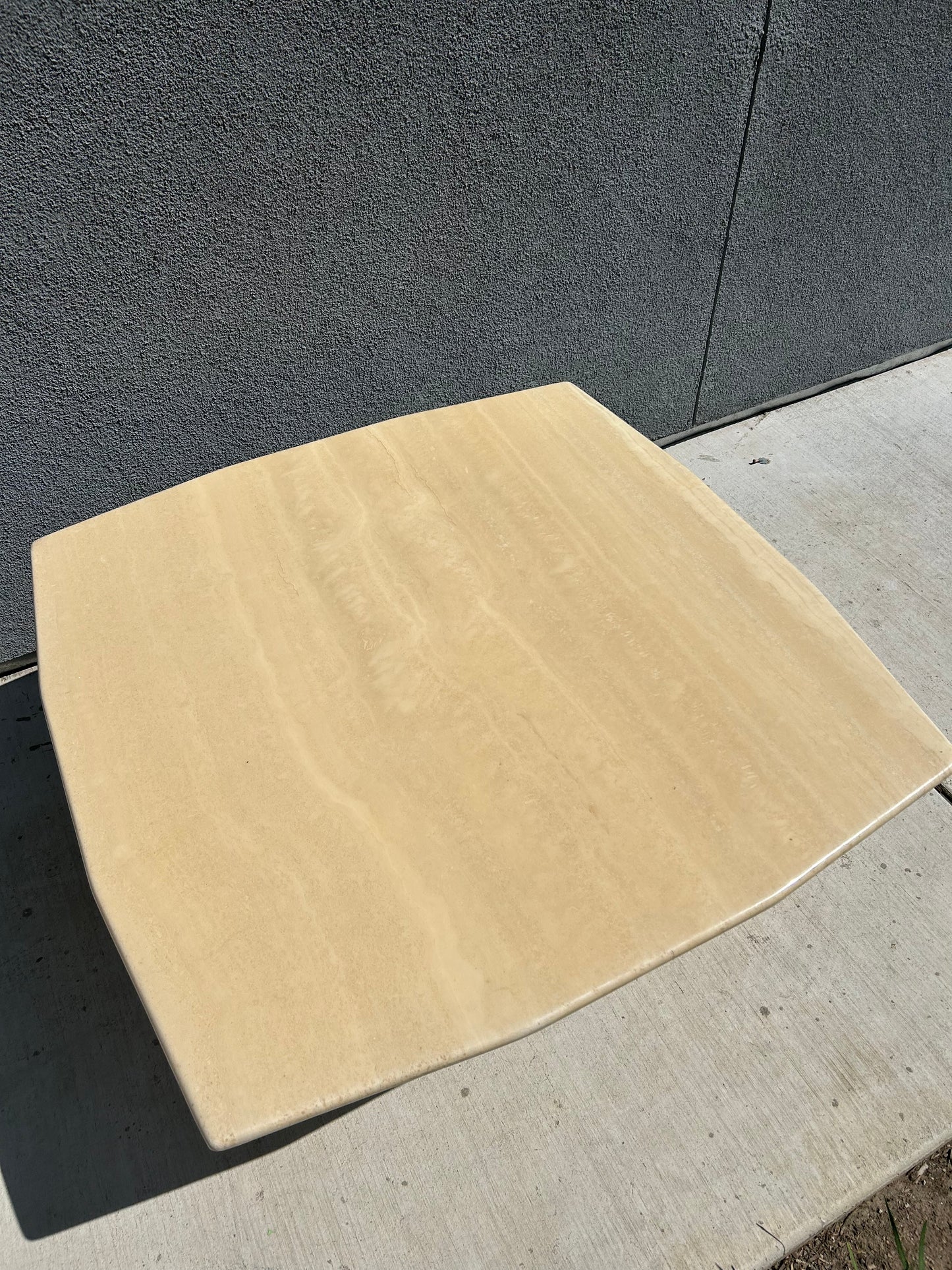 Post Modern Italian Polished Travertine Coffee Table, Circa 1960s