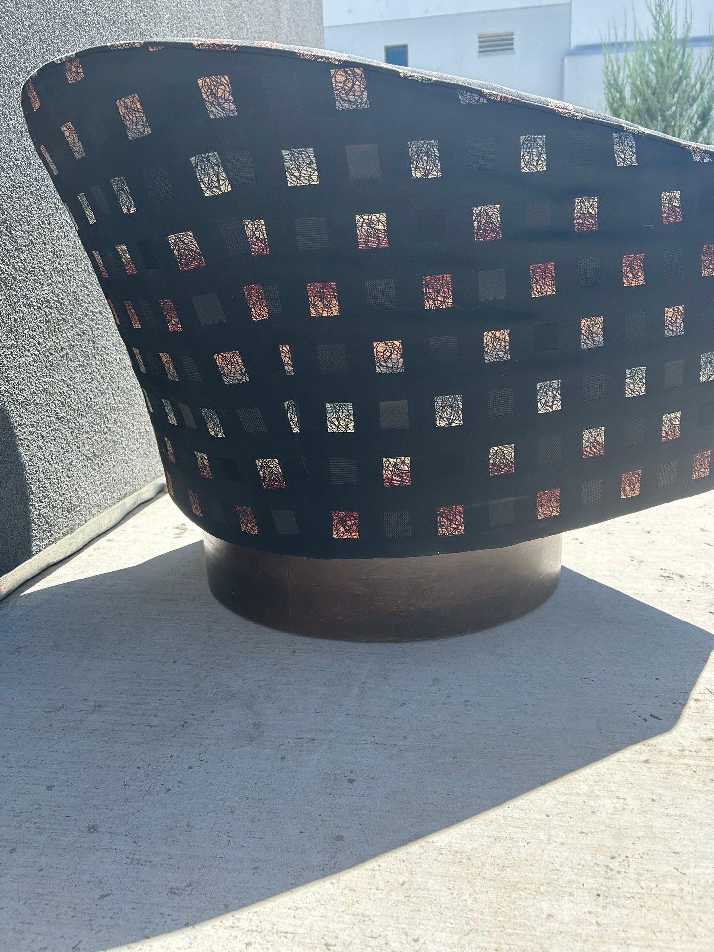 Mid Century Milo Baughman Checkered Tub Chair, Circa 1970s