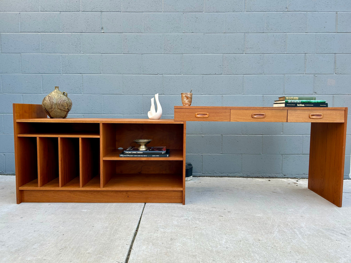 Danish Teak 3-Way Record Console/Desk, circa 1970s