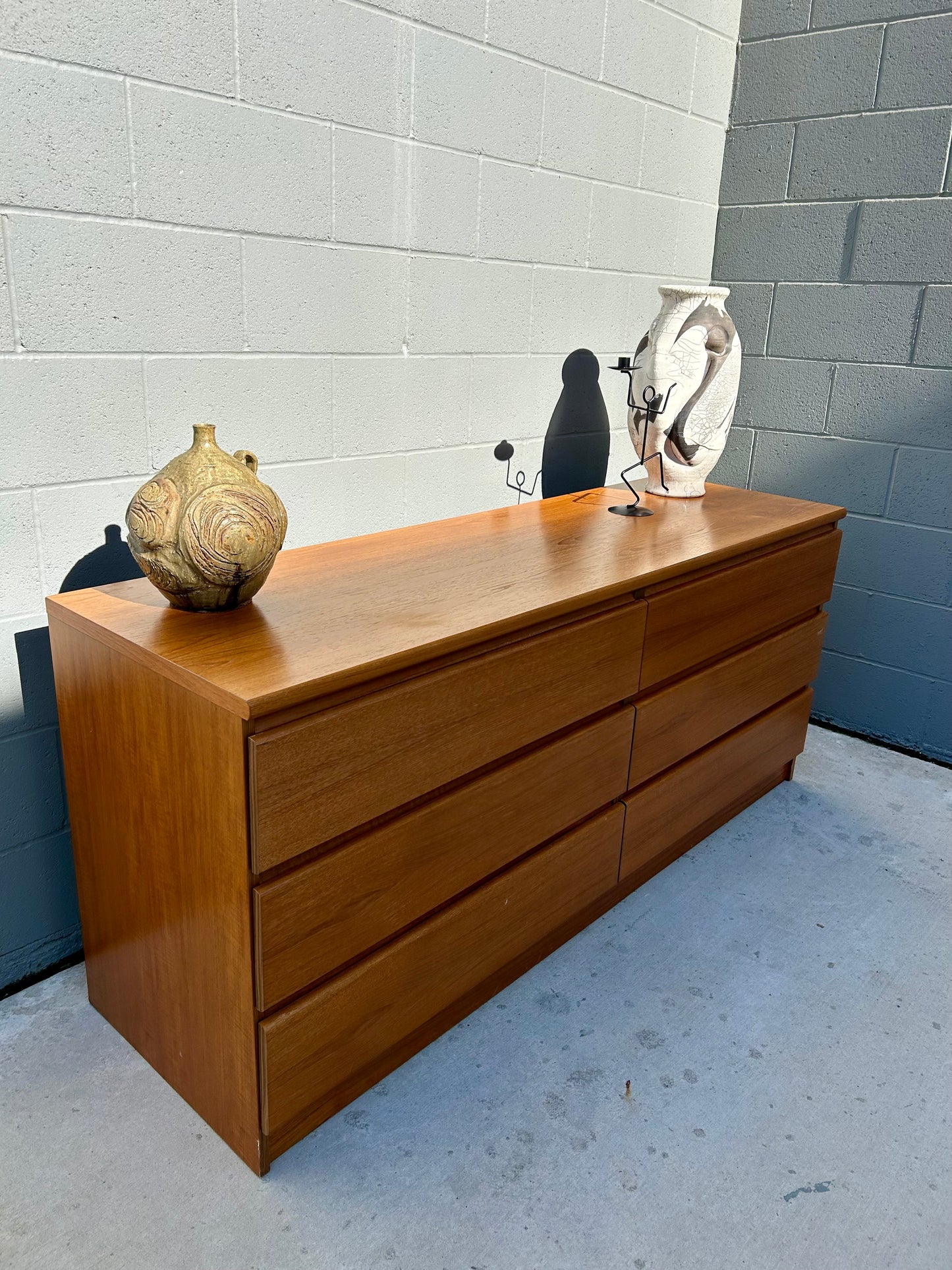 Danish Modern Teak 6 Drawer Dresser, Circa 1990s