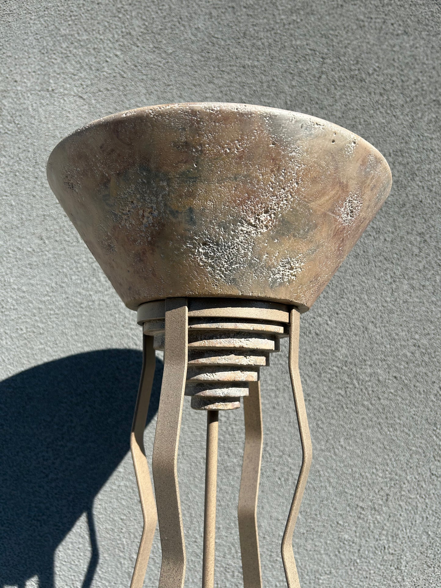 Postmodern Steel and Plaster Floor Lamp, Circa 1980s