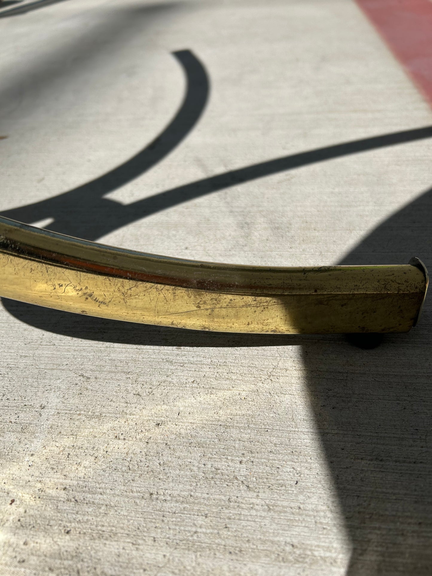 Brass and Glass Dining Table, Italy, Circa 1970s