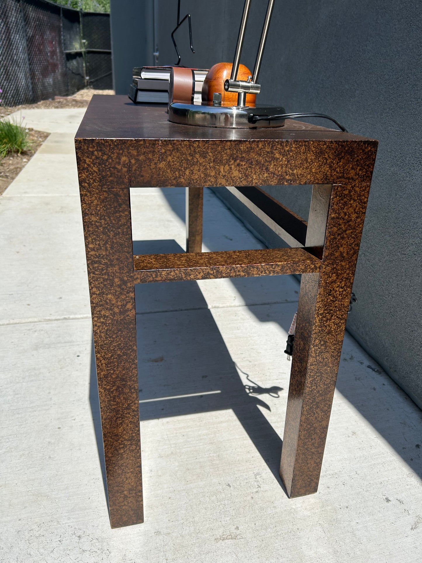 Henredon Mid Century Faux Tortoise Console Table