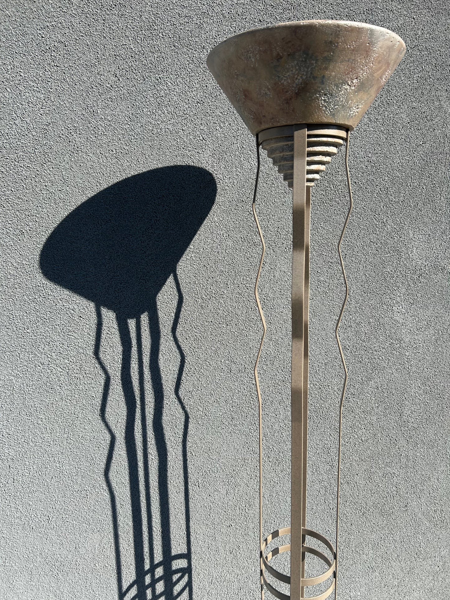 Postmodern Steel and Plaster Floor Lamp, Circa 1980s