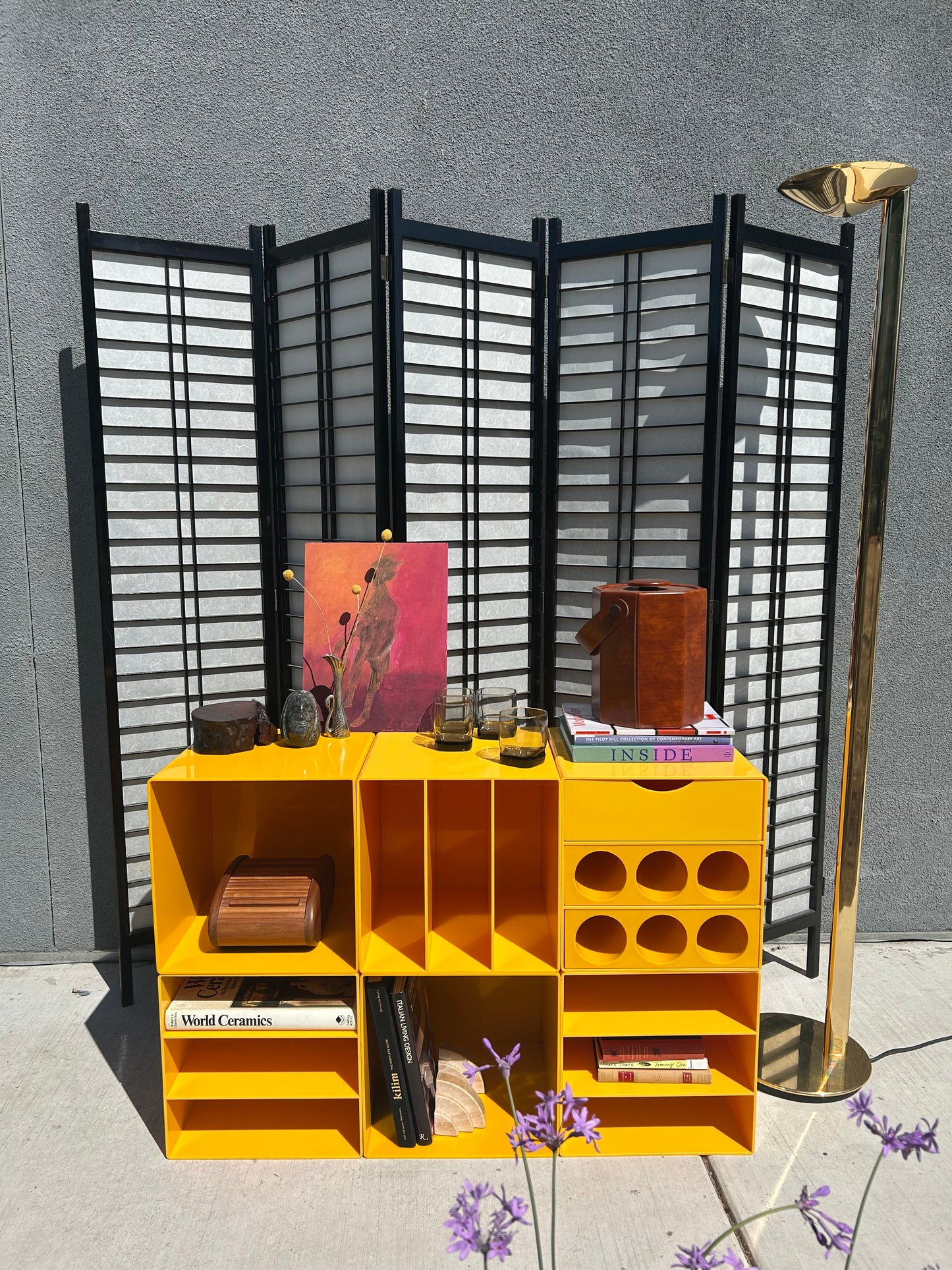 Vintage Yellow Modular Plastic Storage Cubes, Circa 1970s