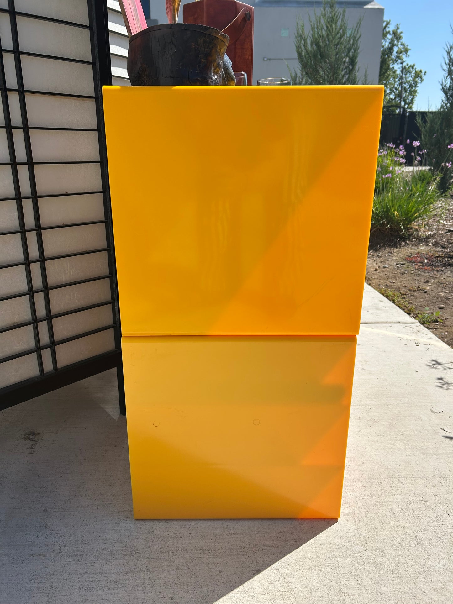 Vintage Yellow Modular Plastic Storage Cubes, Circa 1970s
