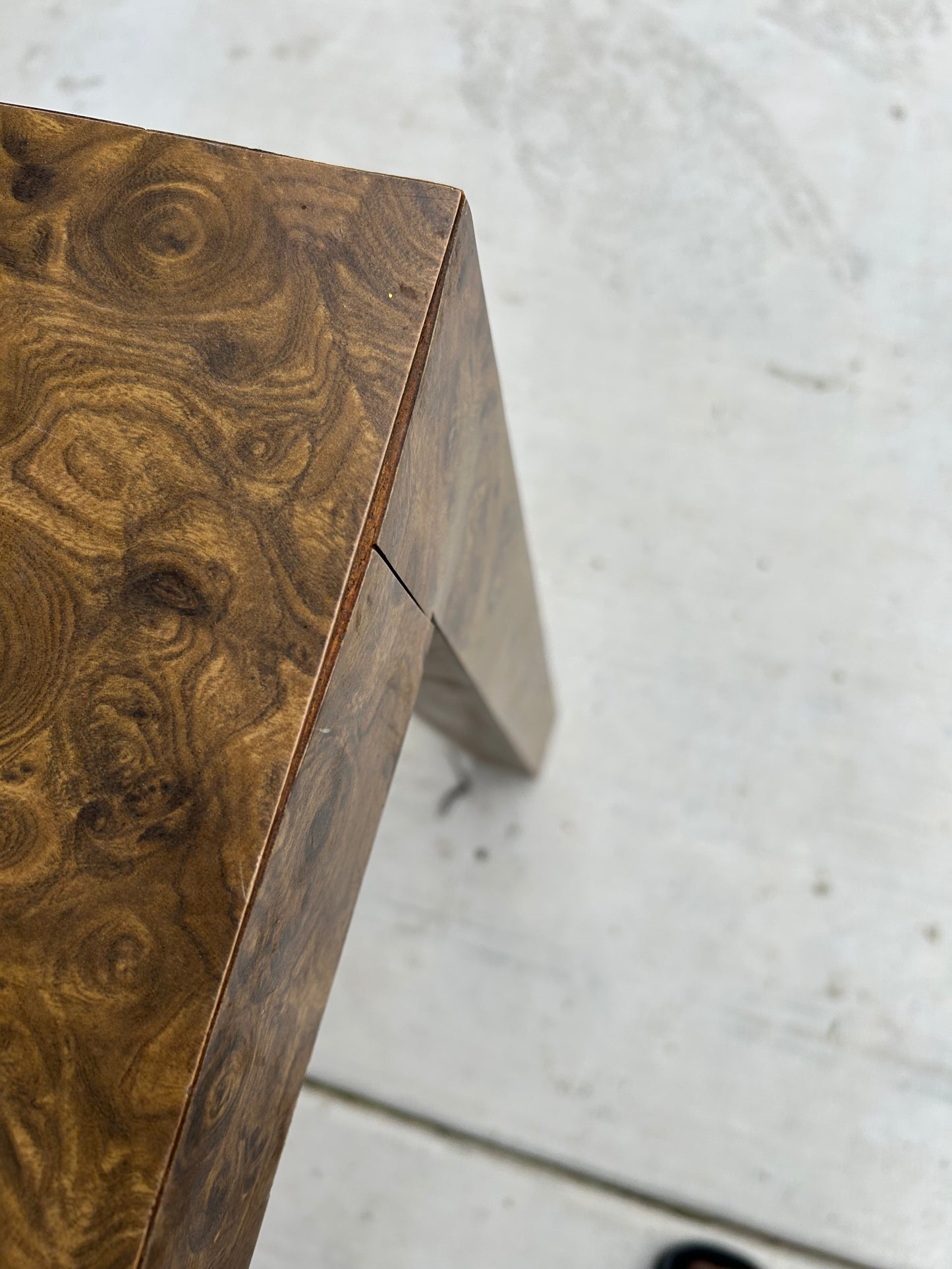 Small Vintage Burl Laminate Dining or Card Table, Circa 1980’s