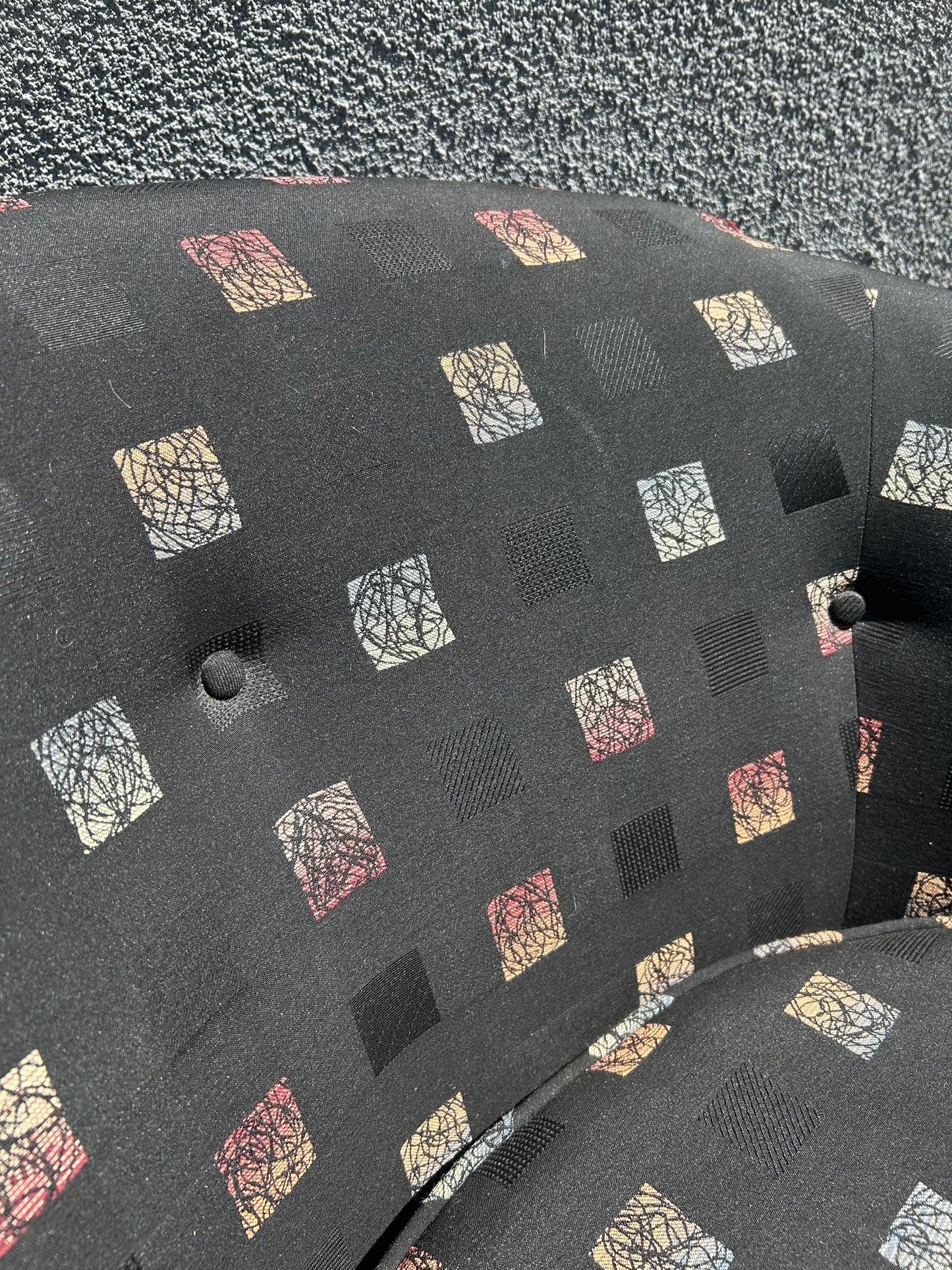 Mid Century Milo Baughman Checkered Tub Chair, Circa 1970s