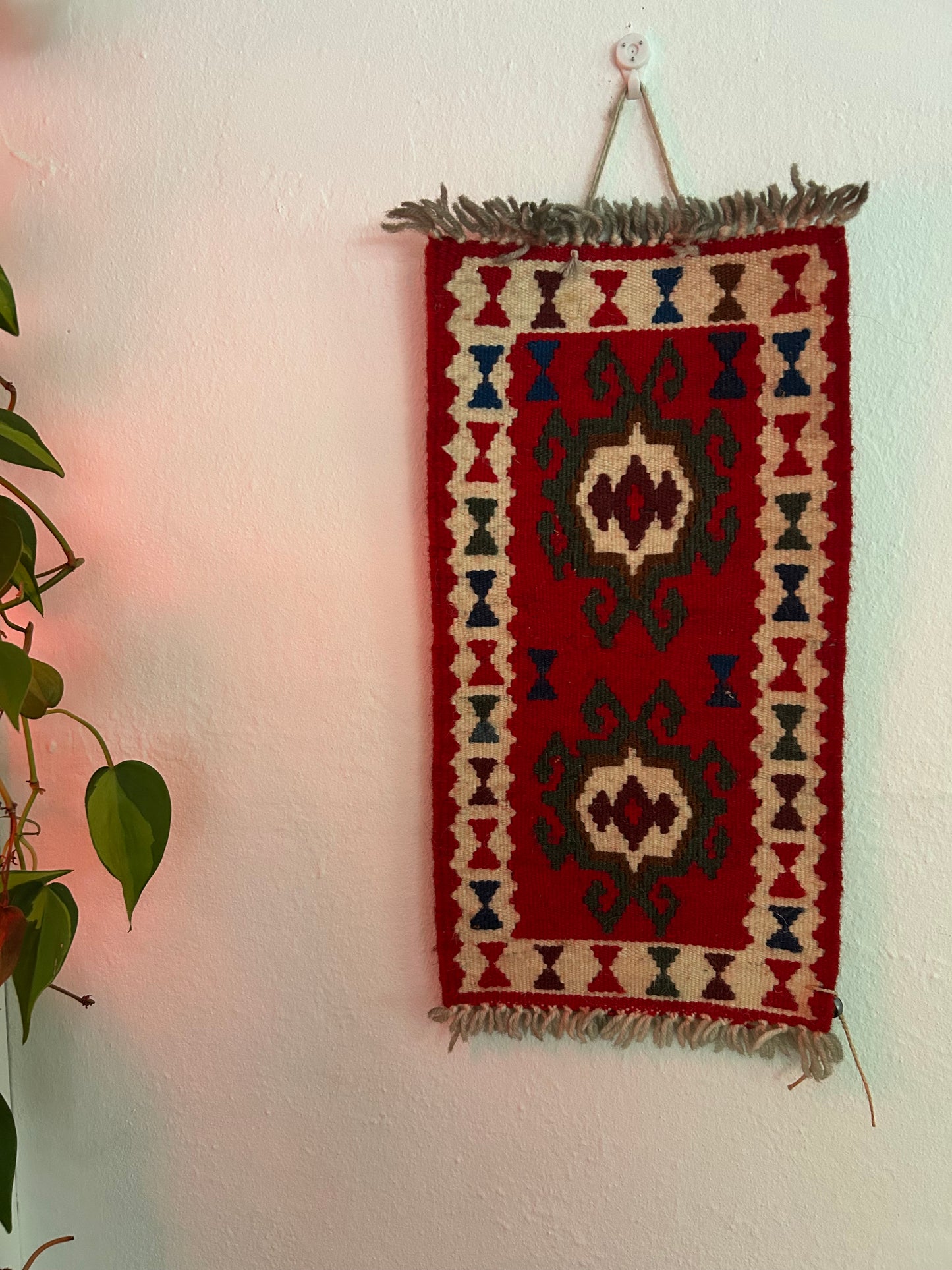 Vintage hand made wool tribal Knit Wall Hanging