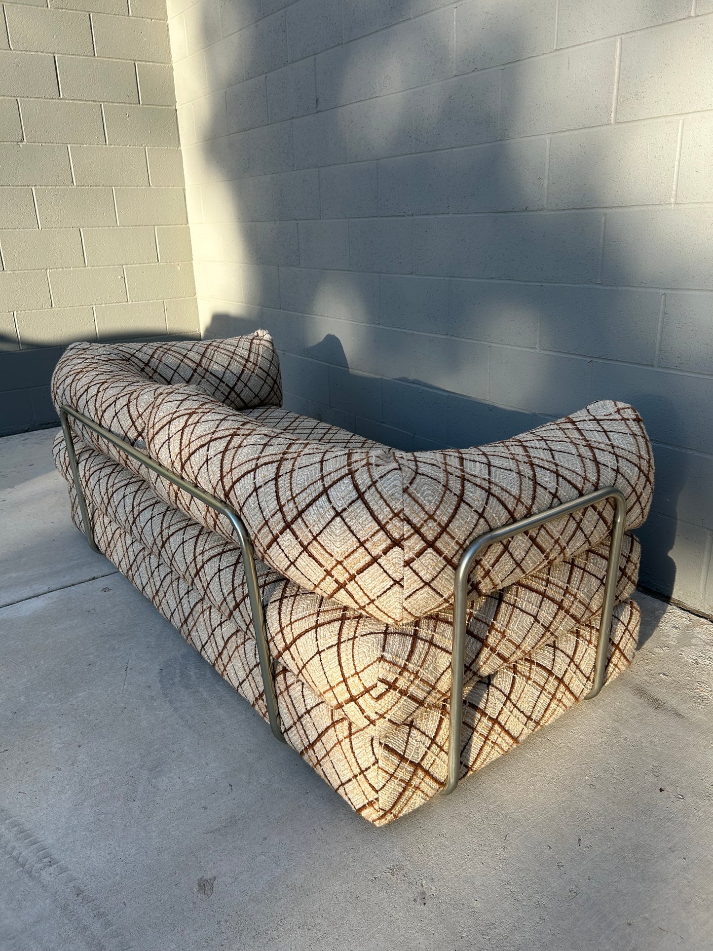 Rare Vintage De Sede Style Steel Framed Daybed Sofa Bed, Circa 1980s