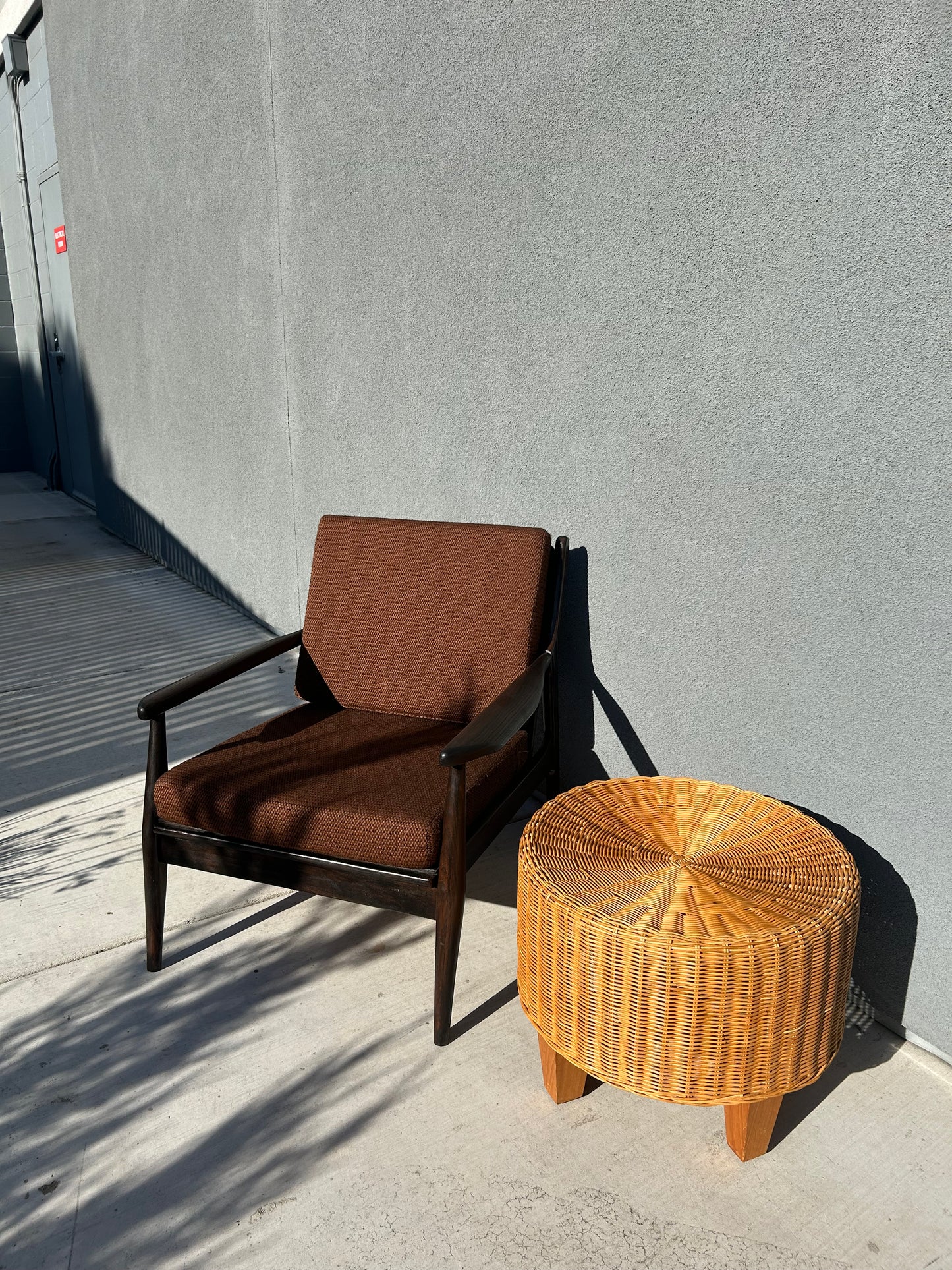 Vintage Ikea Rattan Ottoman, Circa 1980s