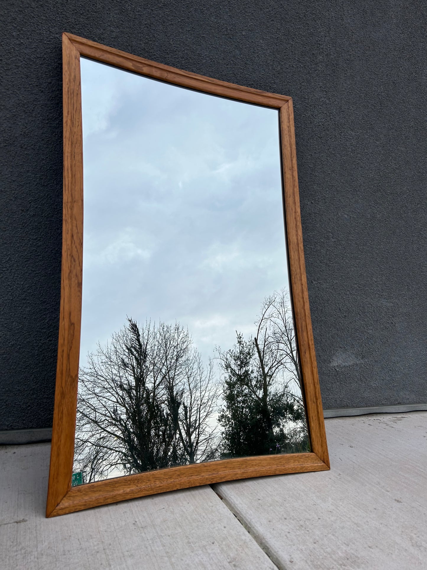 Broyhill Sculptra Mid-Century Modern Walnut Framed Wall Mirror, Circa 1960s