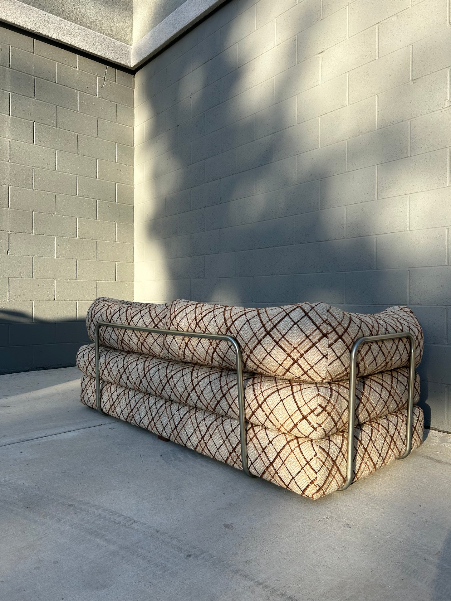 Rare Vintage De Sede Style Steel Framed Daybed Sofa Bed, Circa 1980s