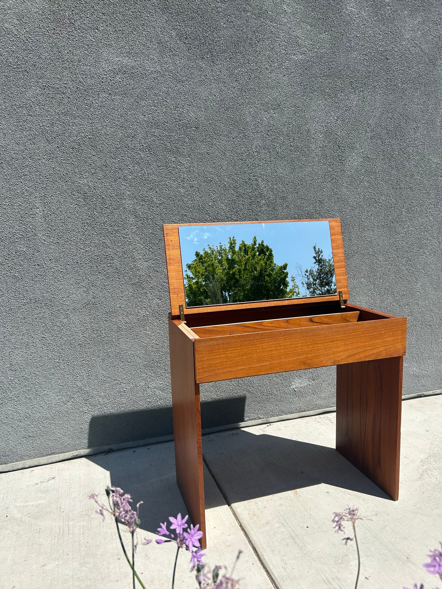 Mid Century Danish Modern Teak Vanity Desk by Arne Wahl Iversen of Vinde Mobelfabrik, Circa 1960s