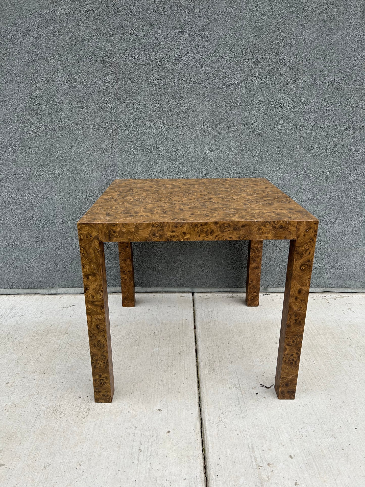 Small Vintage Burl Laminate Dining or Card Table, Circa 1980’s