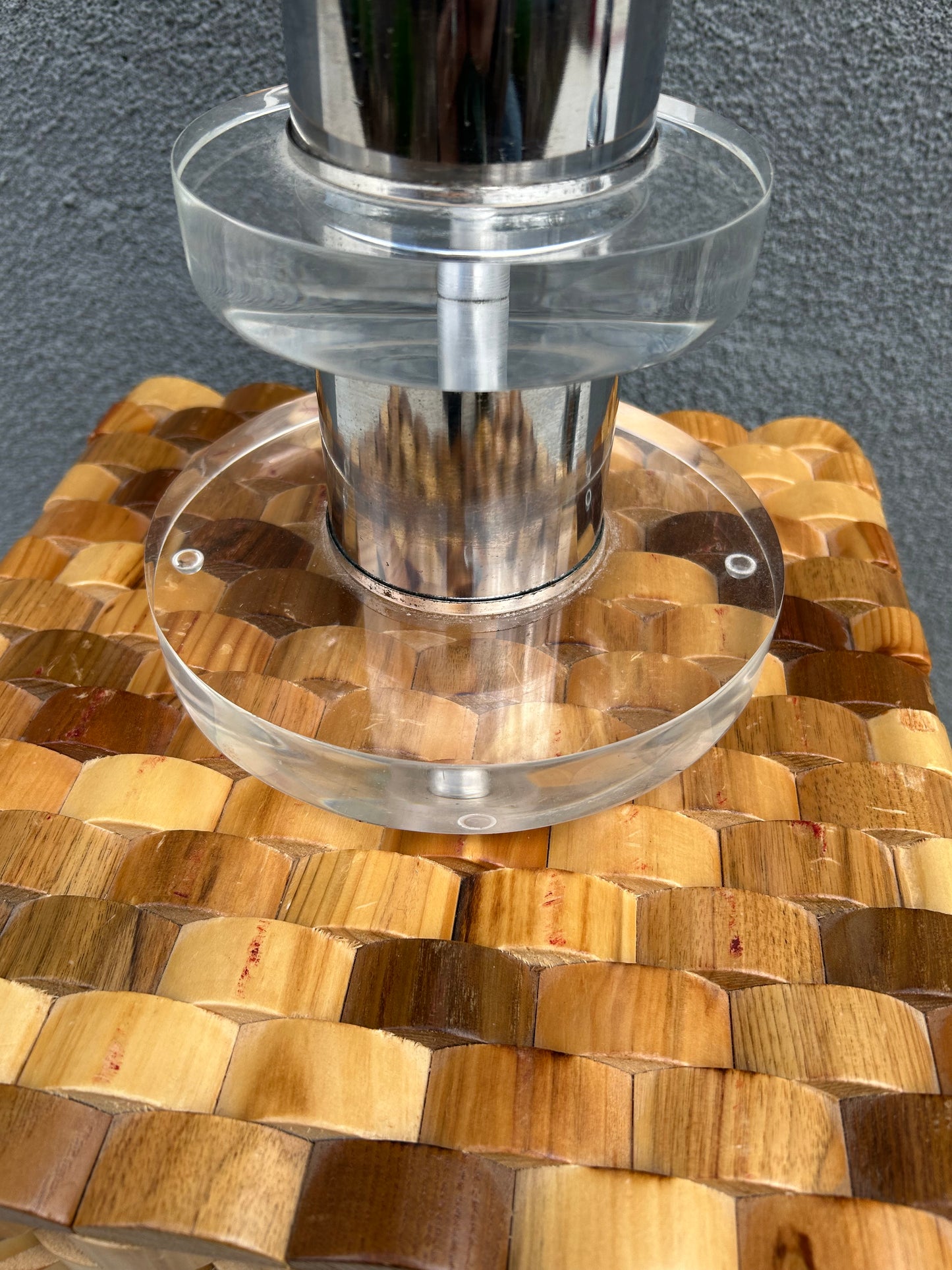 Lucite and Chrome Mid Century Table Lamps