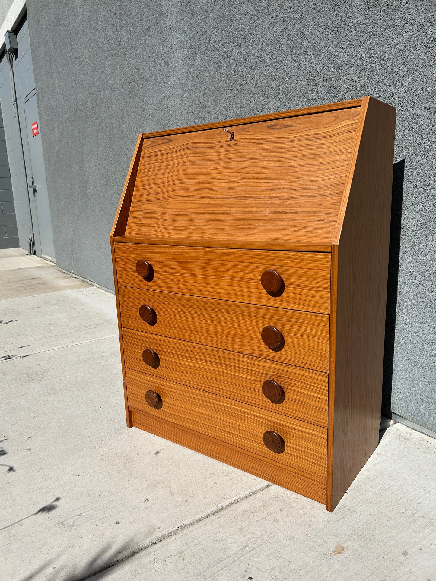 Midcentury Teak Secretary Desk by KF Mobler, Circa 1960s