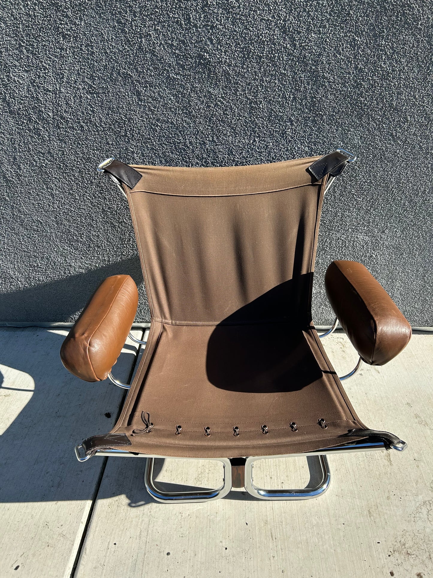 Mid Century Danish Modern Ingmar Relling Westnofa Brown Leather Lounge Chair, Circa 1960s