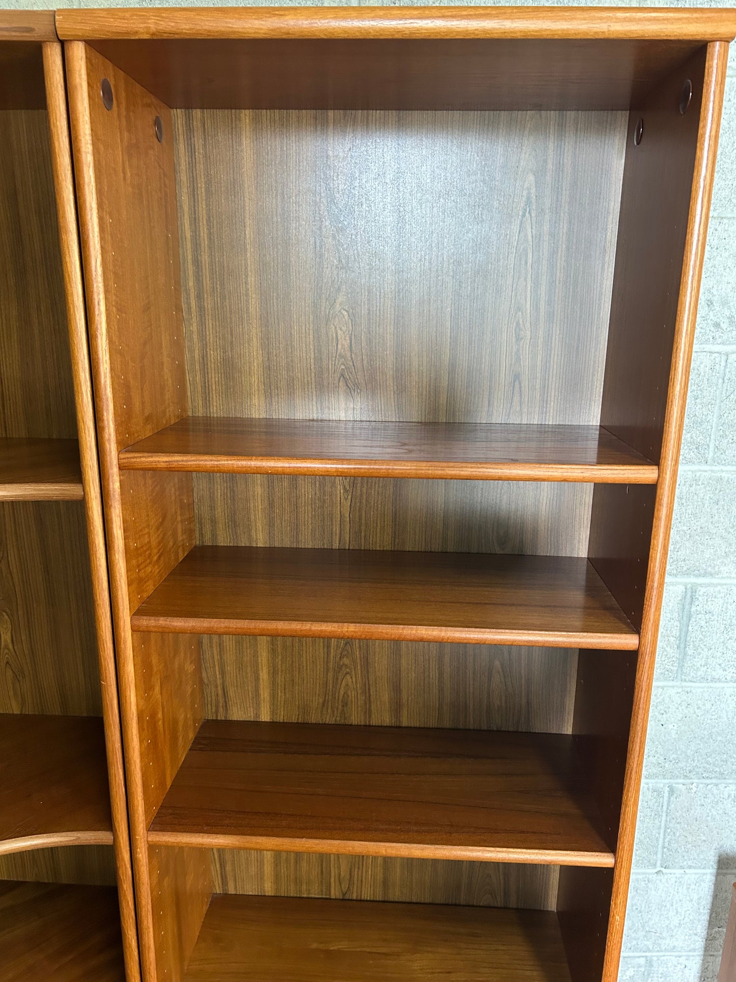 Danish Mid-Century Modern Teak Corner Bookshelves, Set of 3 - Circa 1990s
