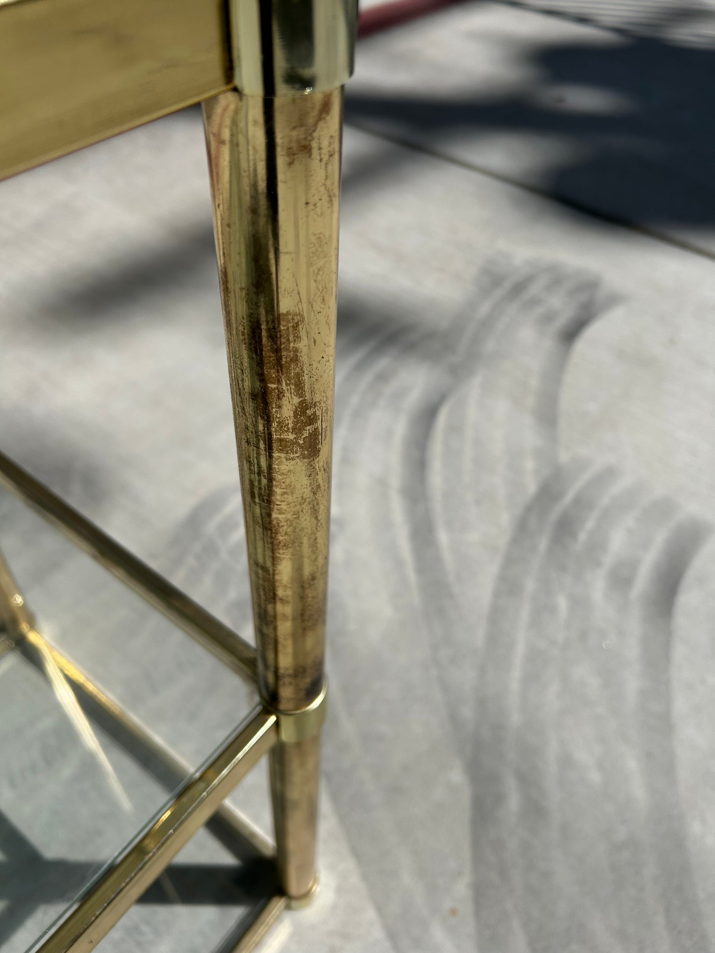 Vintage Brass and Glass Etagere in the Style of Milo Baughman, Circa 1970s