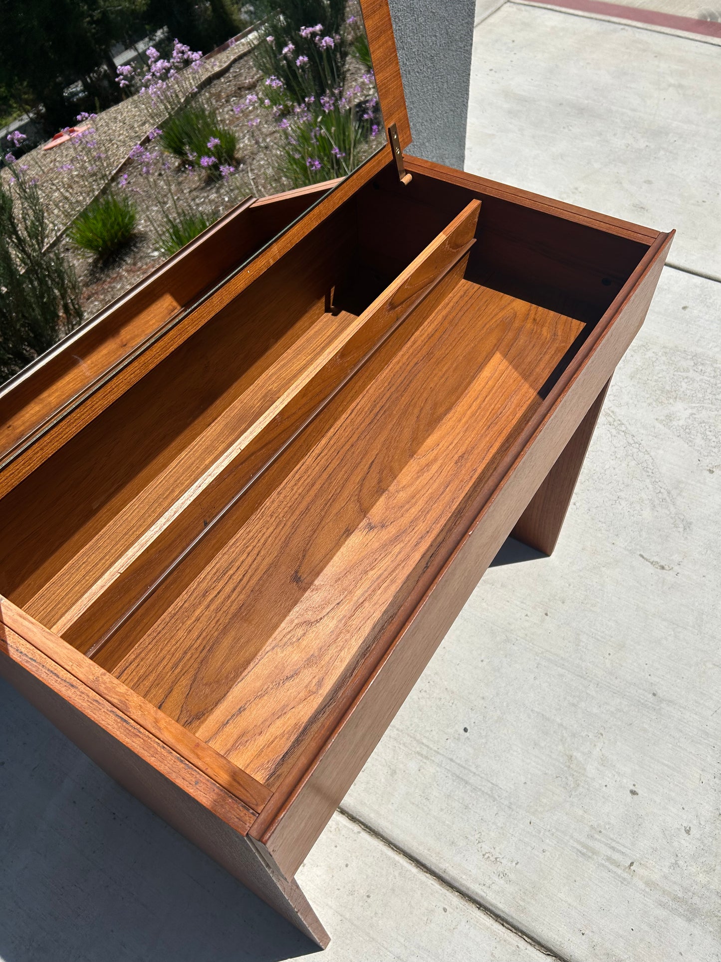 Mid Century Danish Modern Teak Vanity Desk by Arne Wahl Iversen of Vinde Mobelfabrik, Circa 1960s