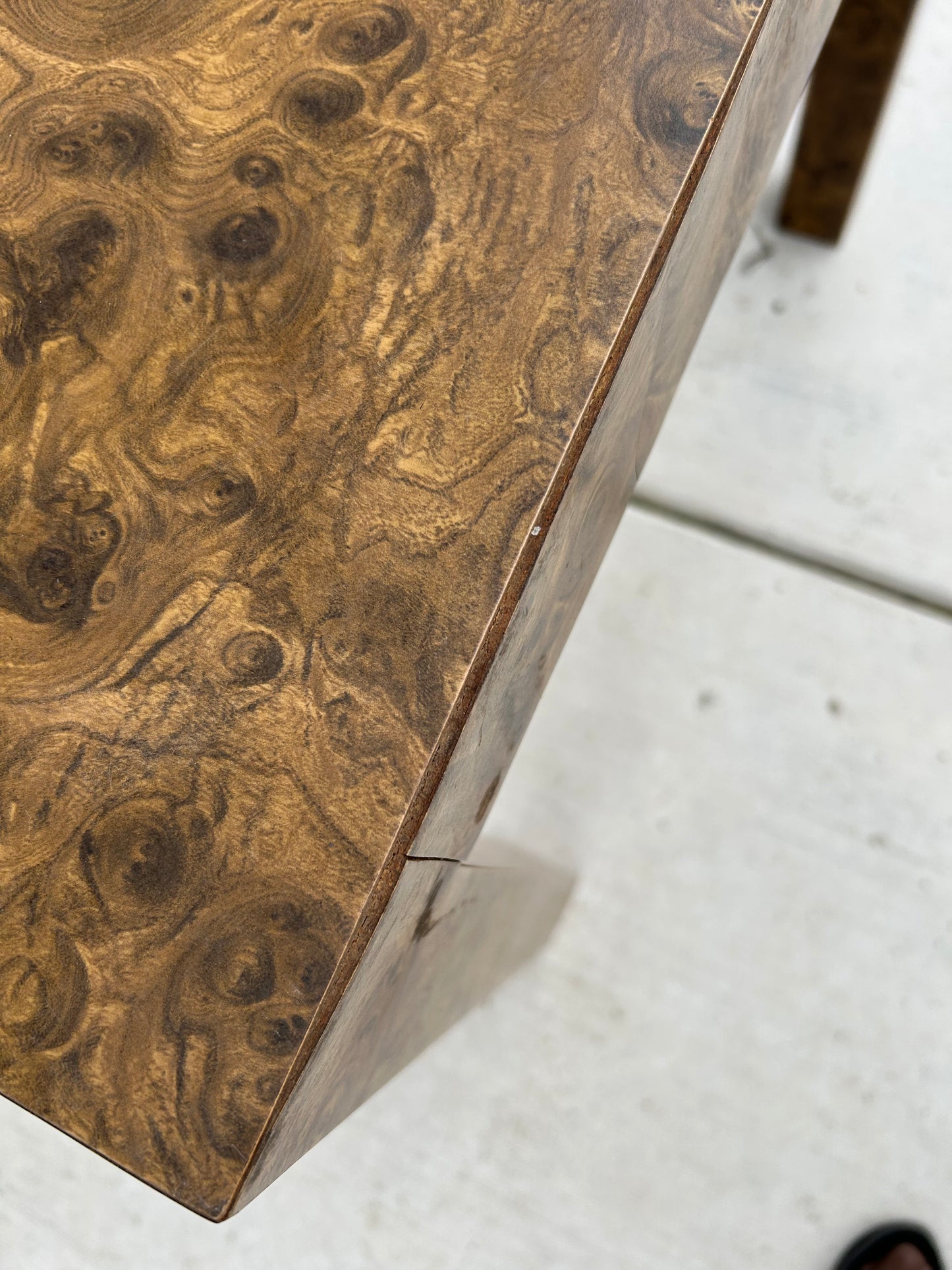 Small Vintage Burl Laminate Dining or Card Table, Circa 1980’s