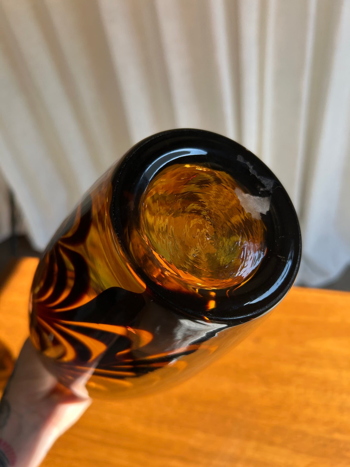 Vintage Italian Swirled Tortoise Art Glass Vase