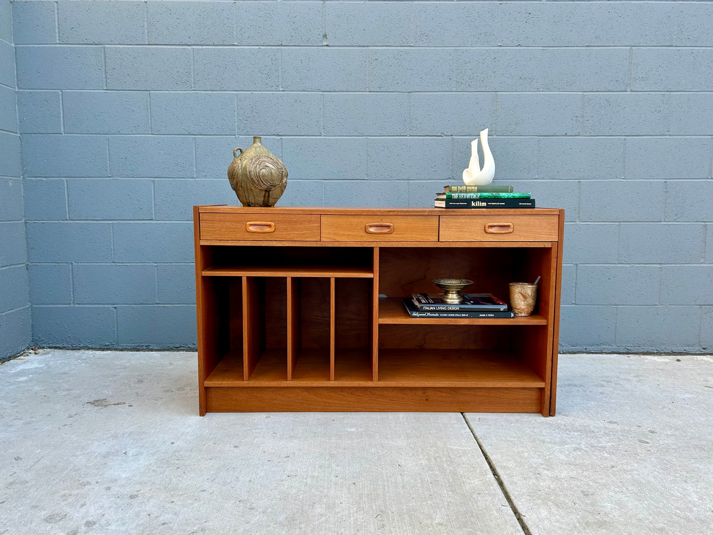 Danish Teak 3-Way Record Console/Desk, circa 1970s
