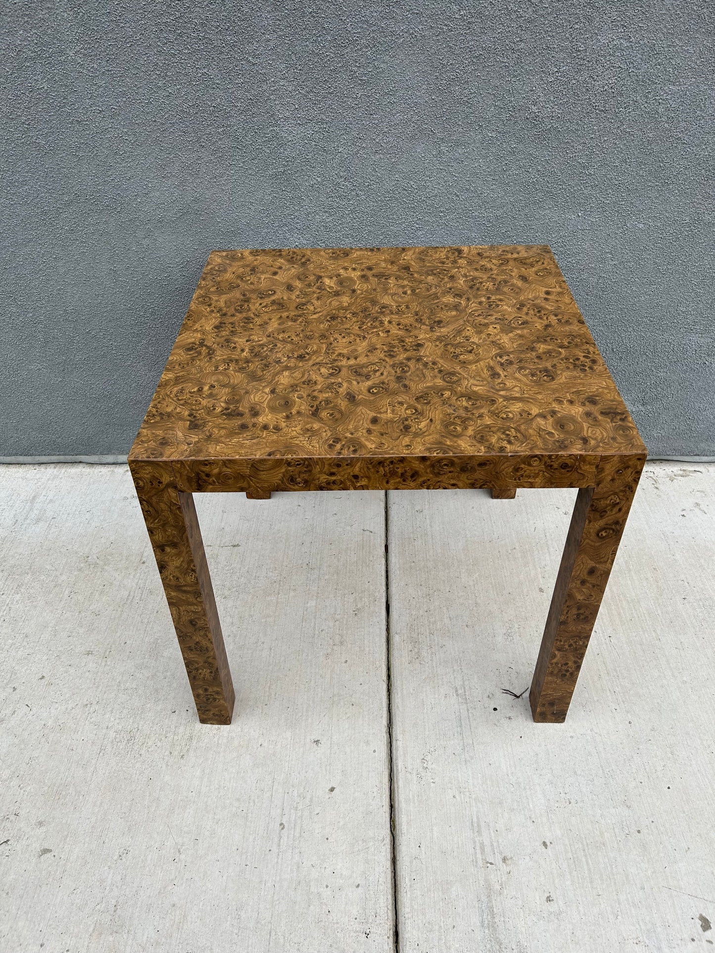 Small Vintage Burl Laminate Dining or Card Table, Circa 1980’s