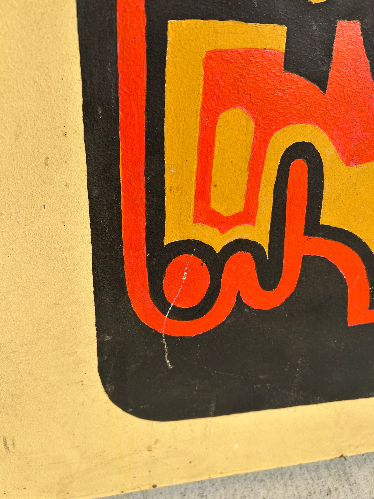MCM Large Original Framed Abstract Painting, Circa 1960s