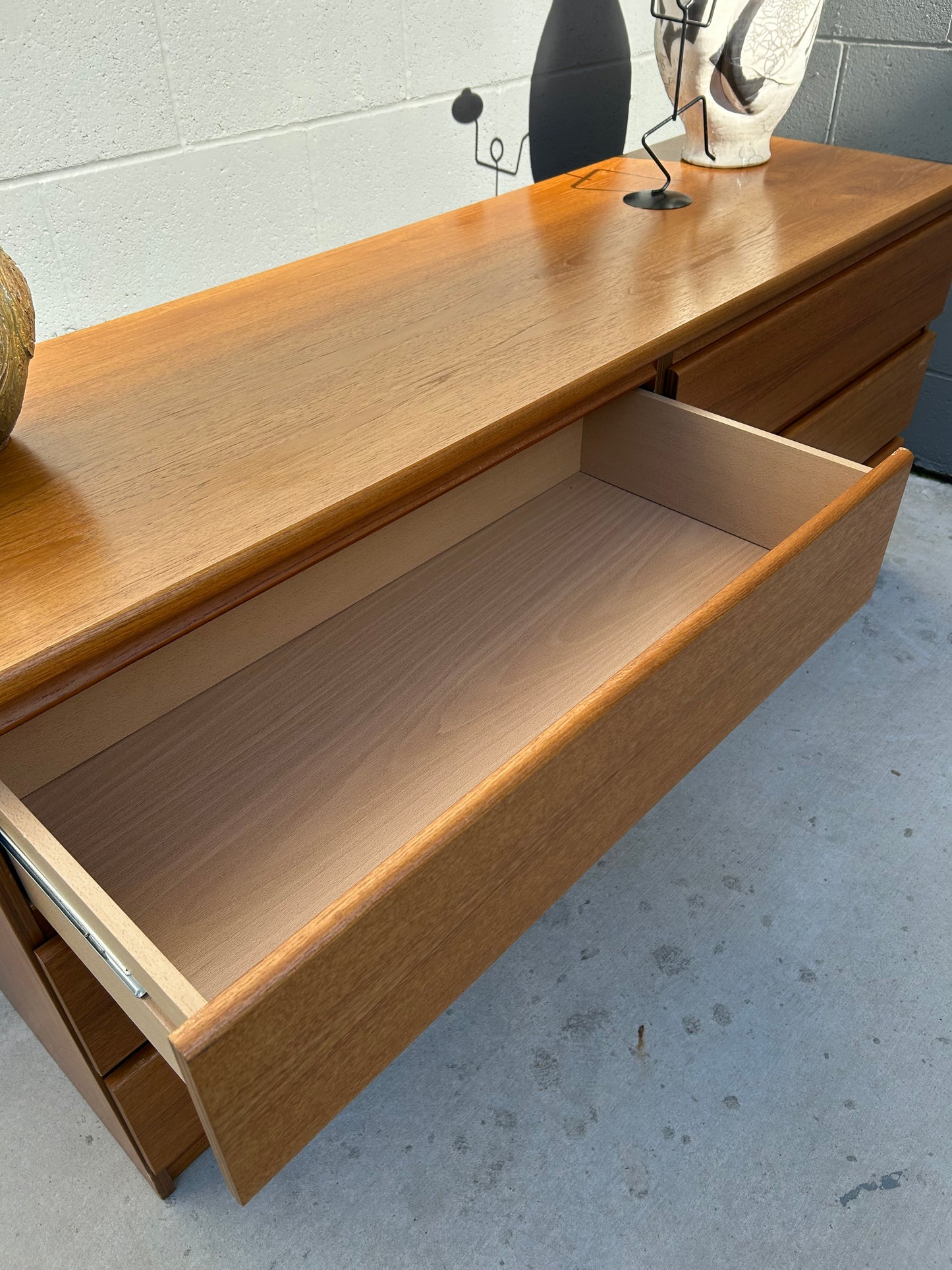 Danish Modern Teak 6 Drawer Dresser, Circa 1990s