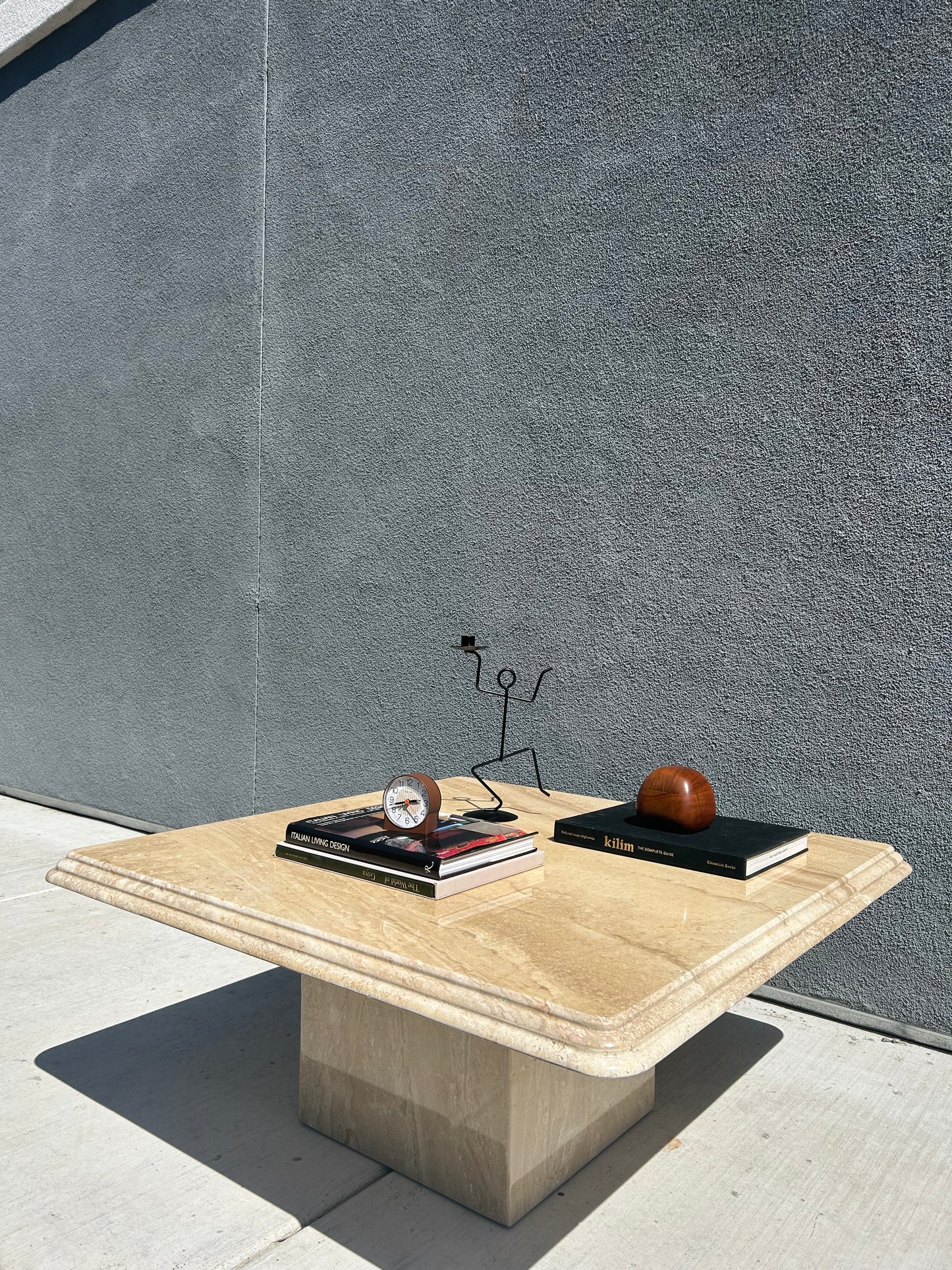 Post Modern Italian Marble Pedestal Coffee Table