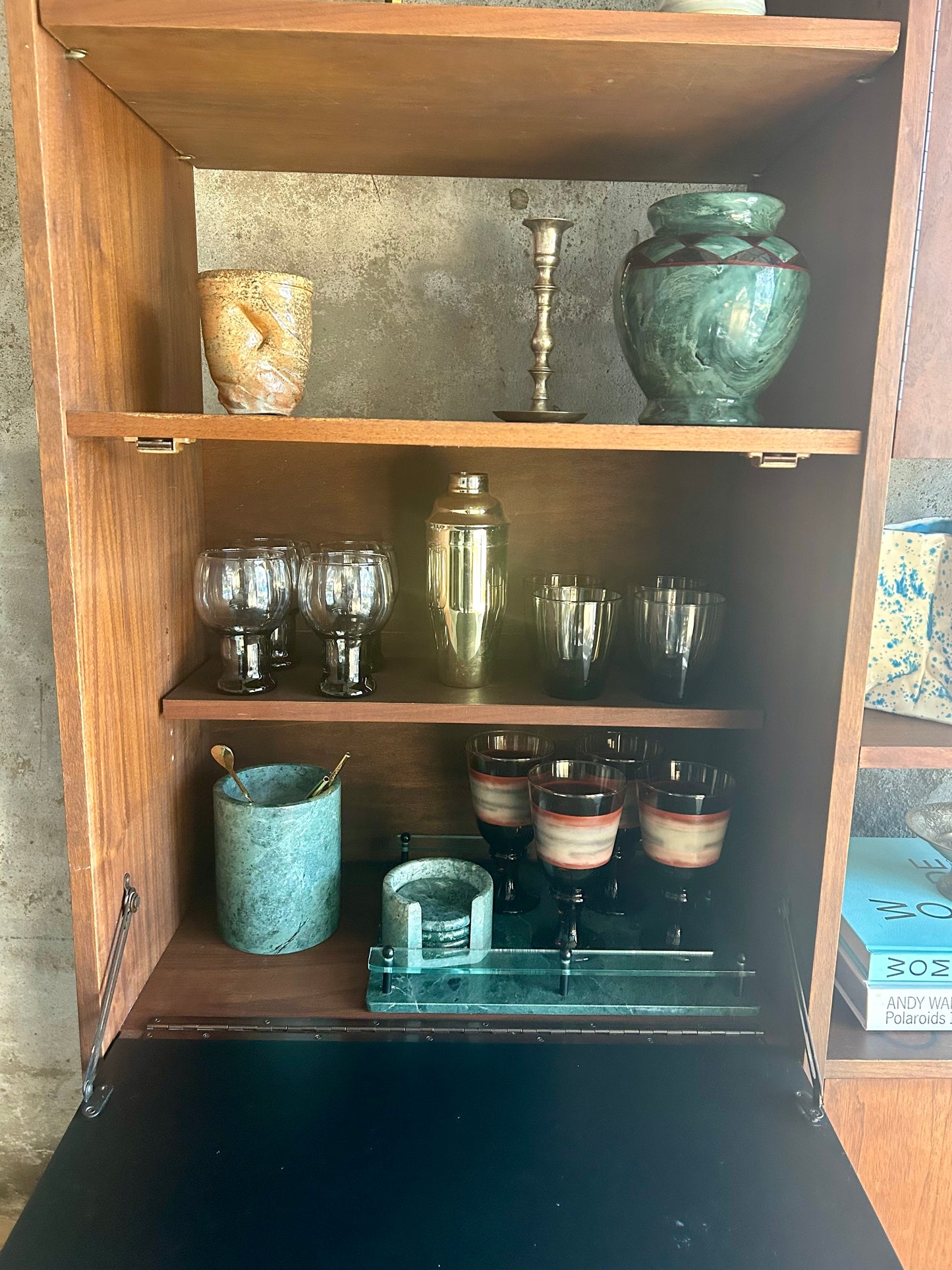 (4) Mid Century Libbey Smokey Beer Glasses