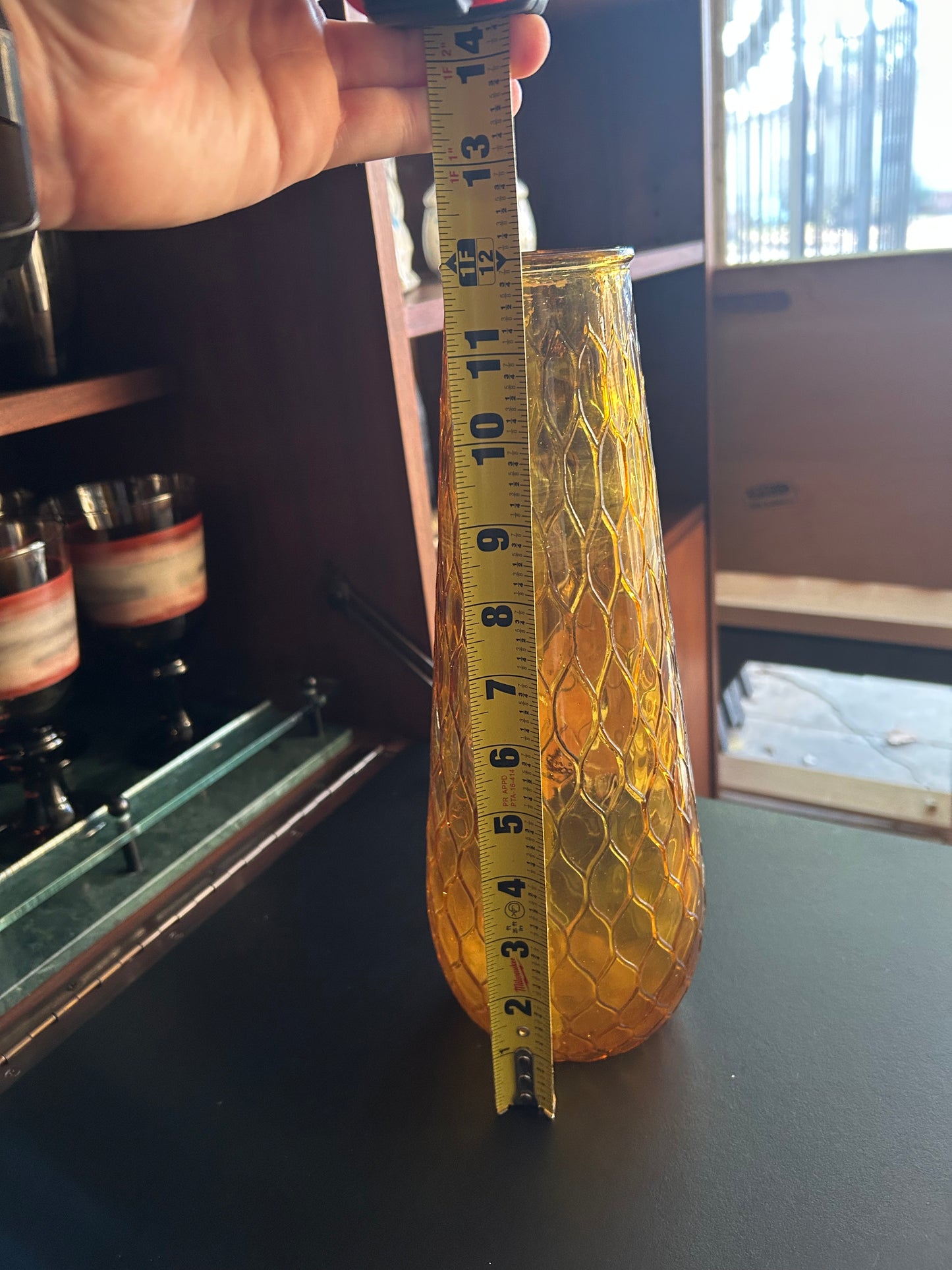 Mid Century Empoli Italian Honeycomb Glass Vase