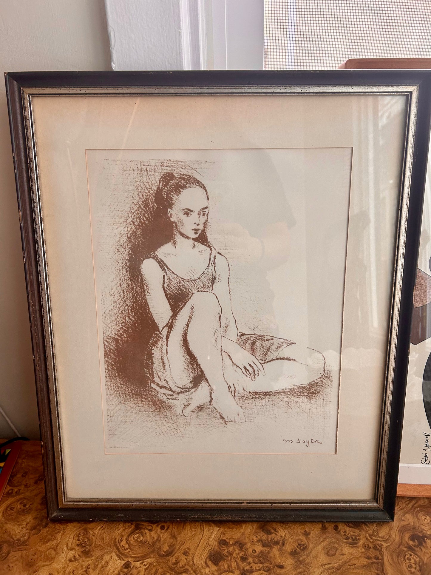 Moses Soyer "Ballet Dancer" Framed Original Lithograph with COA