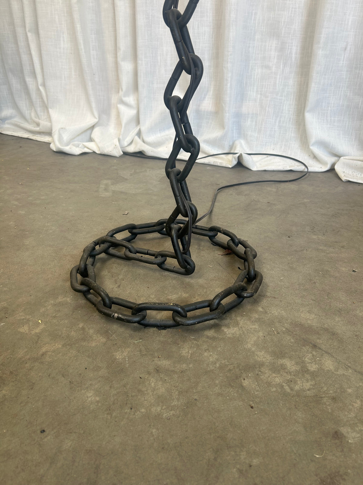 Brutalist Sculptural Chain Link Floor Lamp