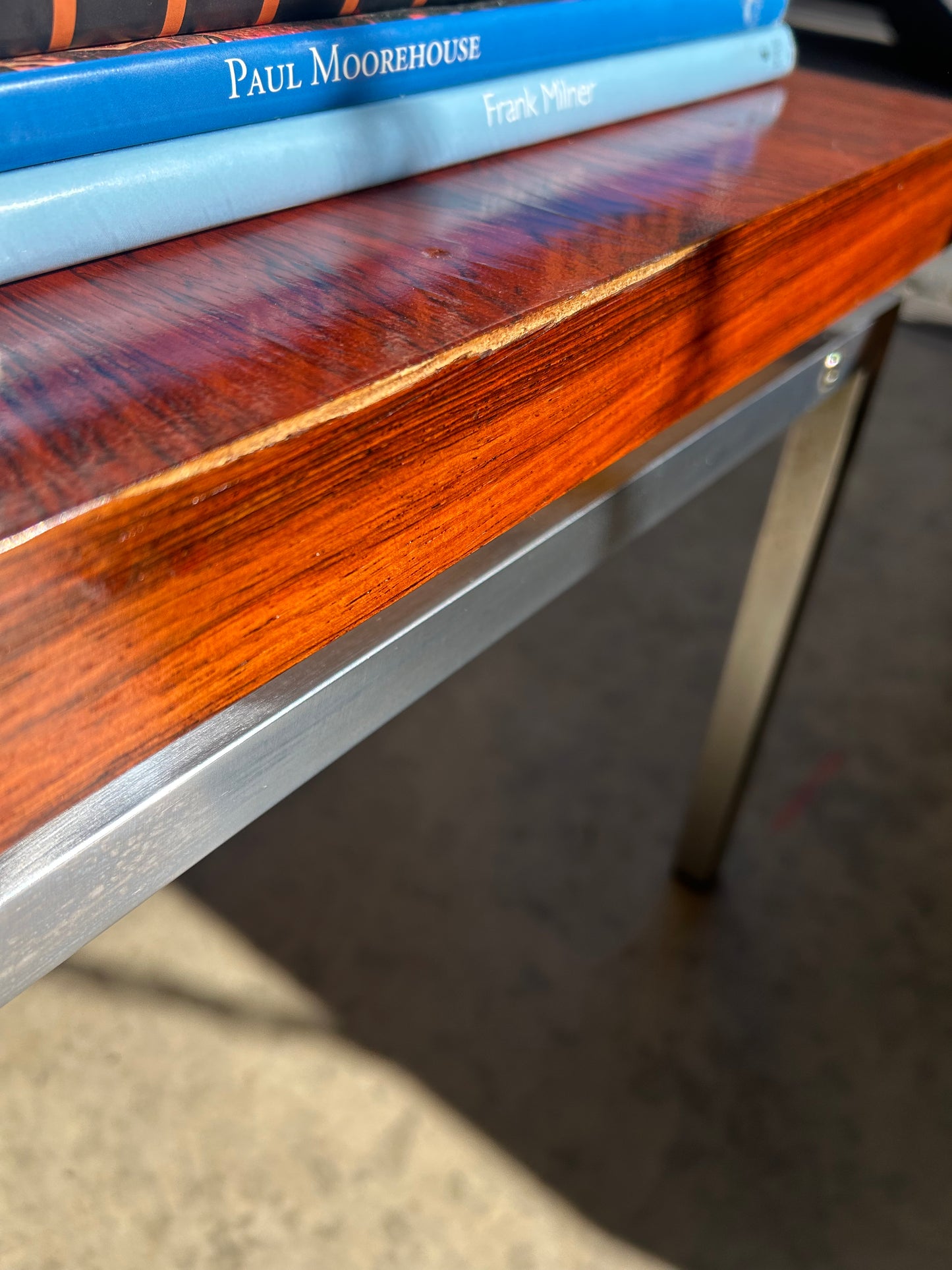 MCM Rosewood and Chrome Floating Coffee Table, Circa 1960s