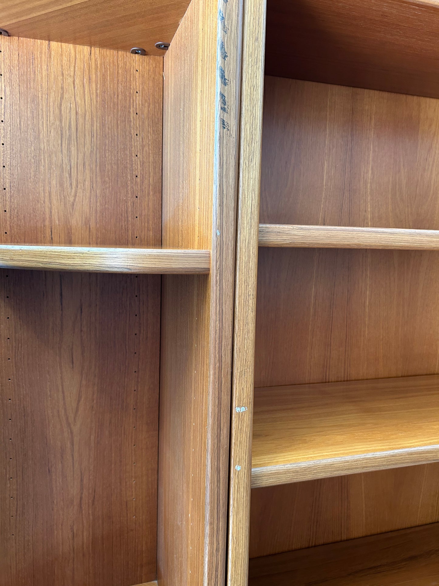 Danish Mid-Century Curved Modular Teak Corner Shelving Unit, Set of 3