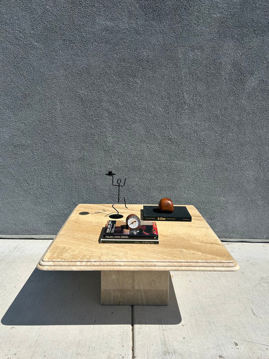 Post Modern Italian Marble Pedestal Coffee Table