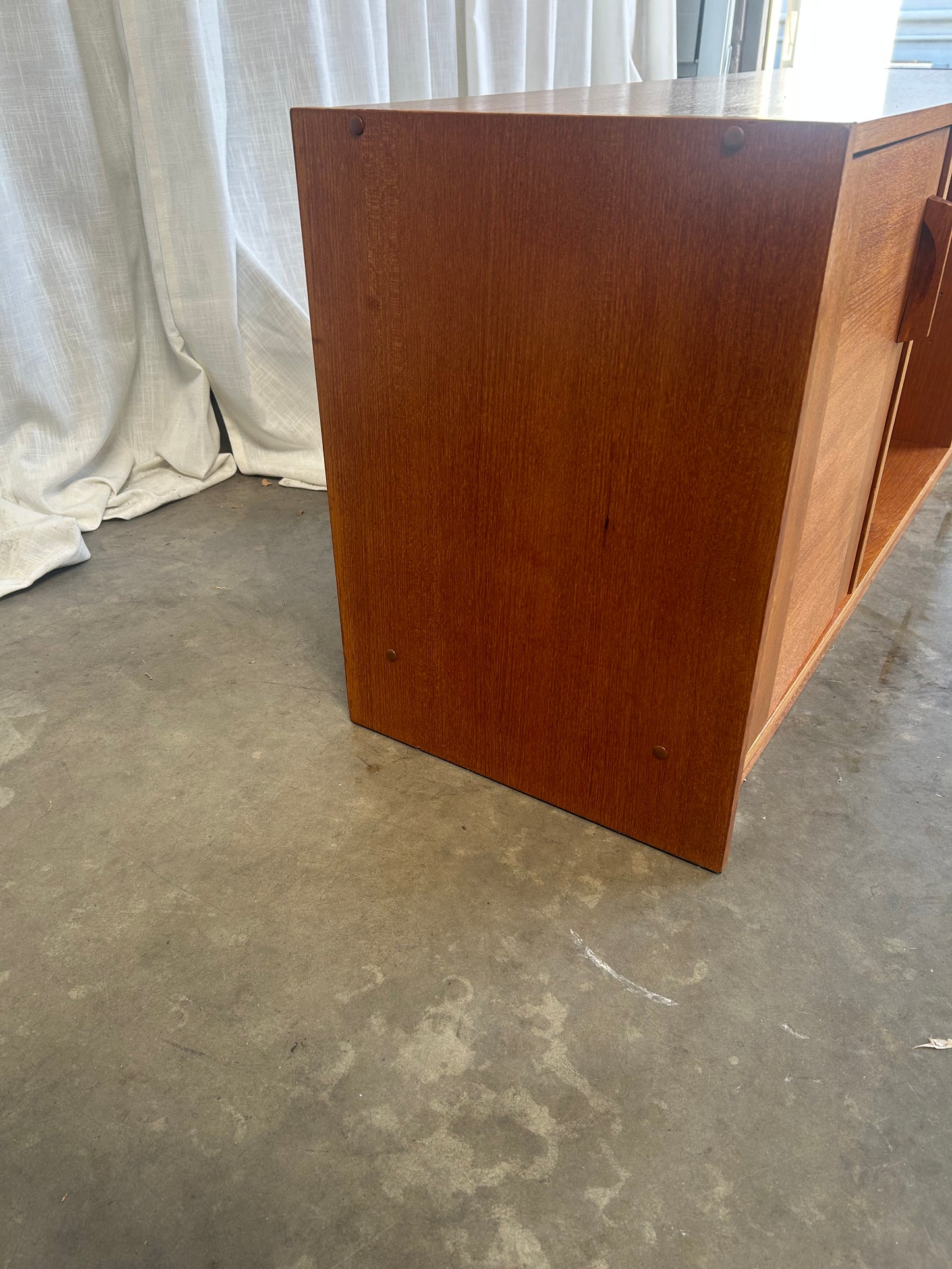 Mid-Century Teak Record Console Cabinet