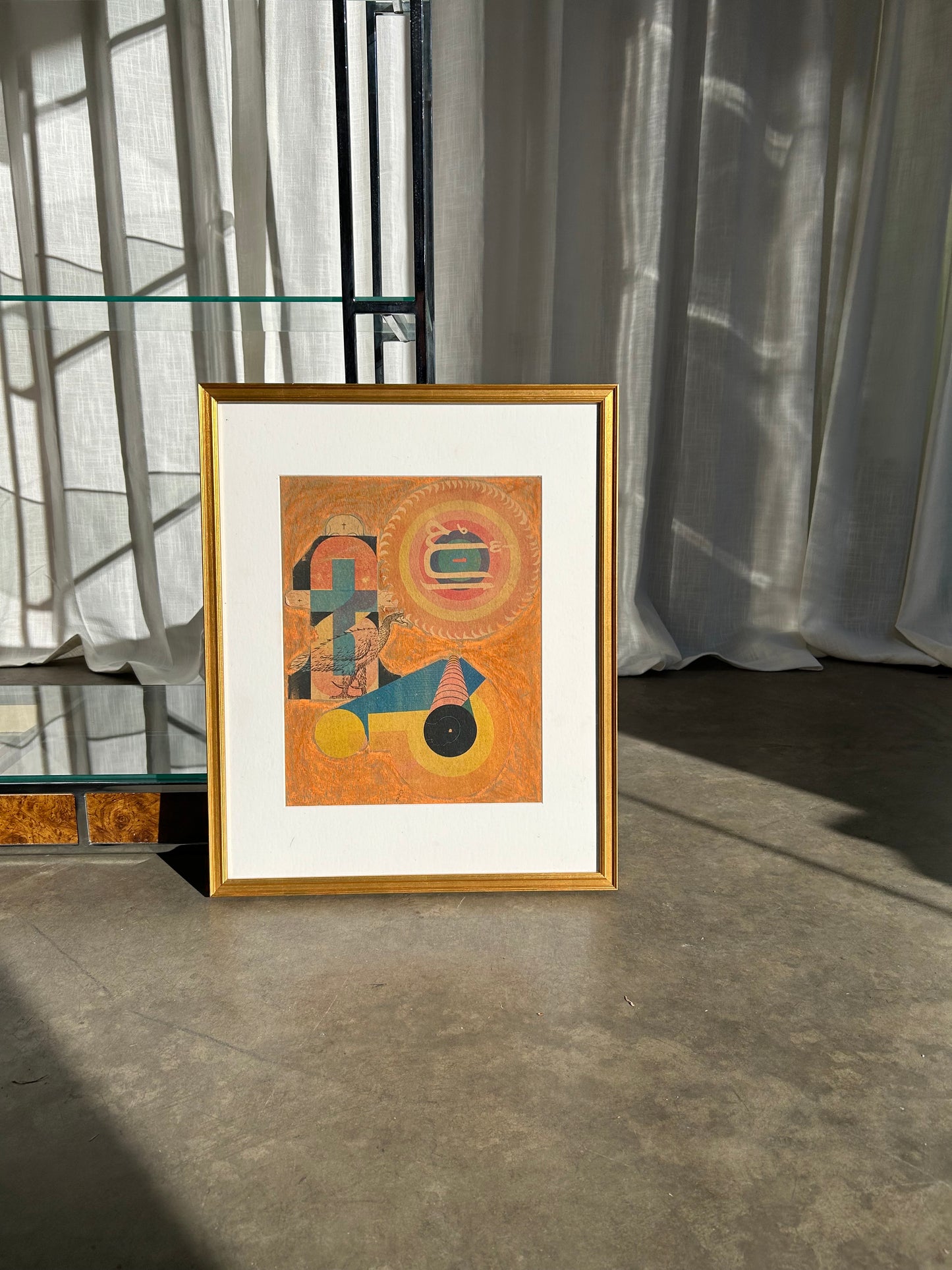 Vintage Multi-Media Abstract Collage, Circa 1970s