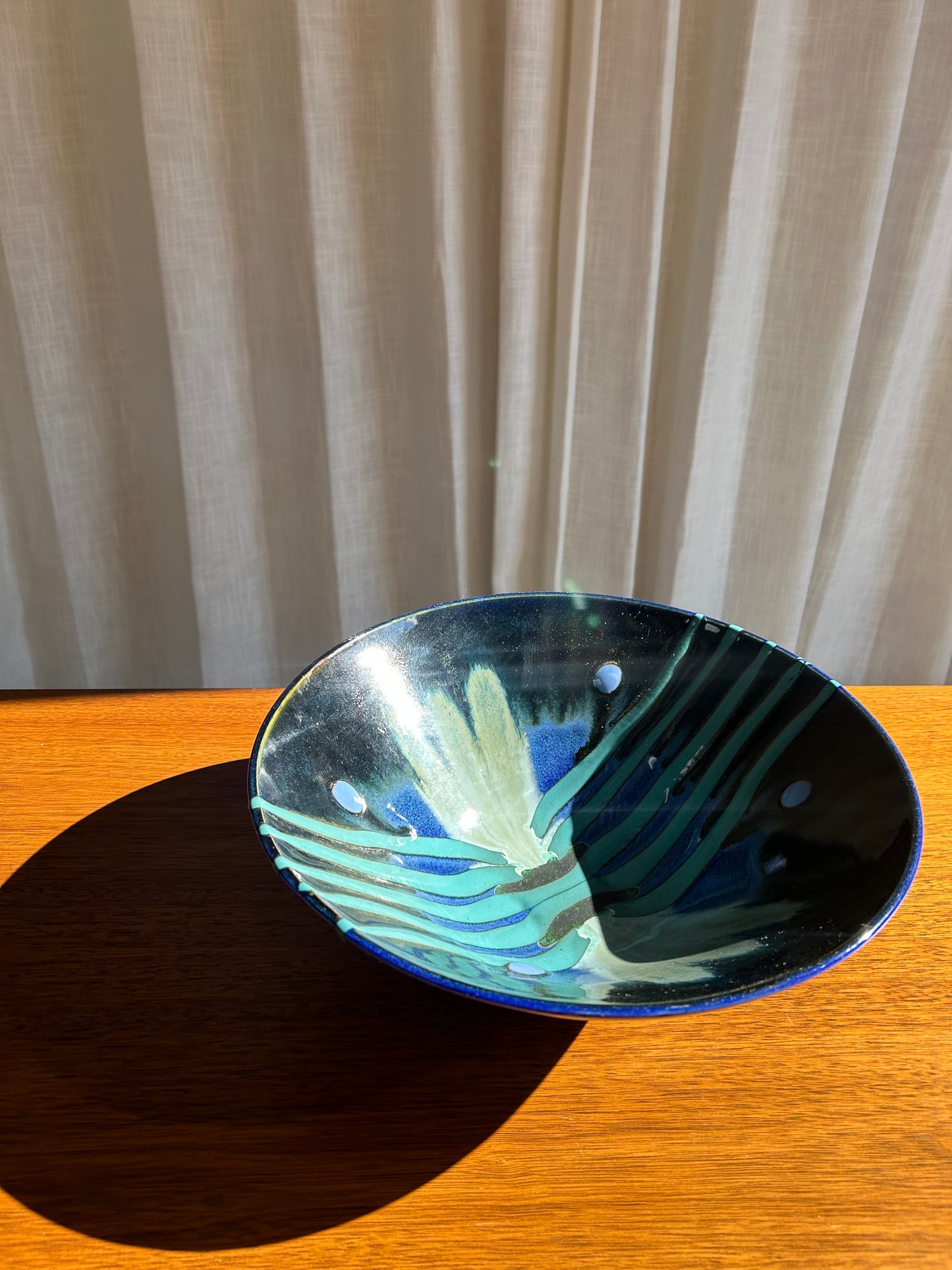 Hand Decorated Studio Pottery Bowl by Matthew Patton, Signed