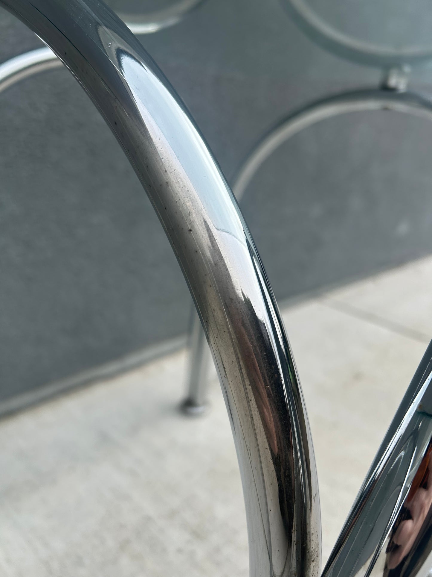 Pair of Bauhaus Style Arched Tubular Chrome Side Tables, Circa 1970s