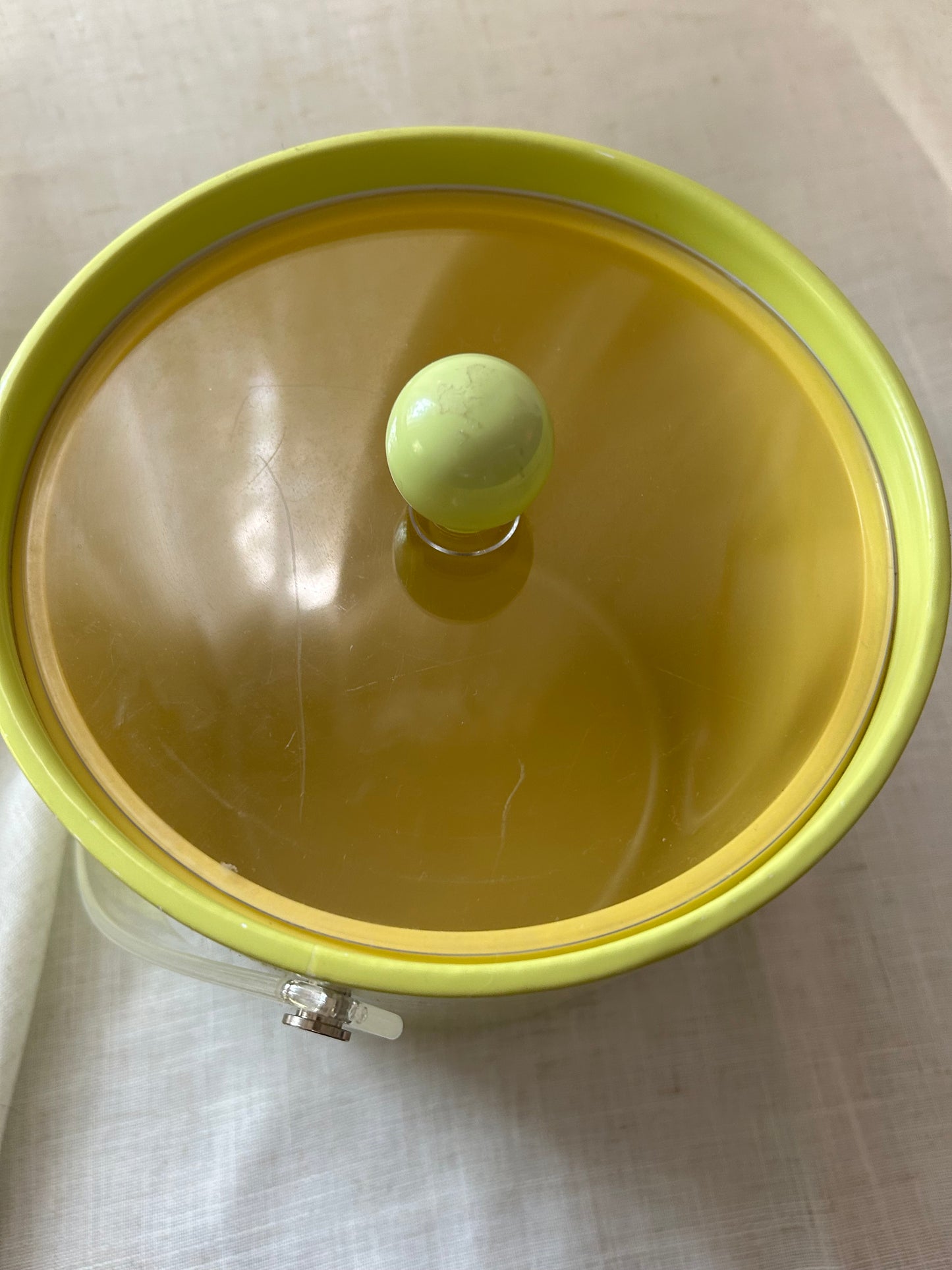 Vintage MCM Neon Yellow Acrylic Ice Bucket/Wine Chiller