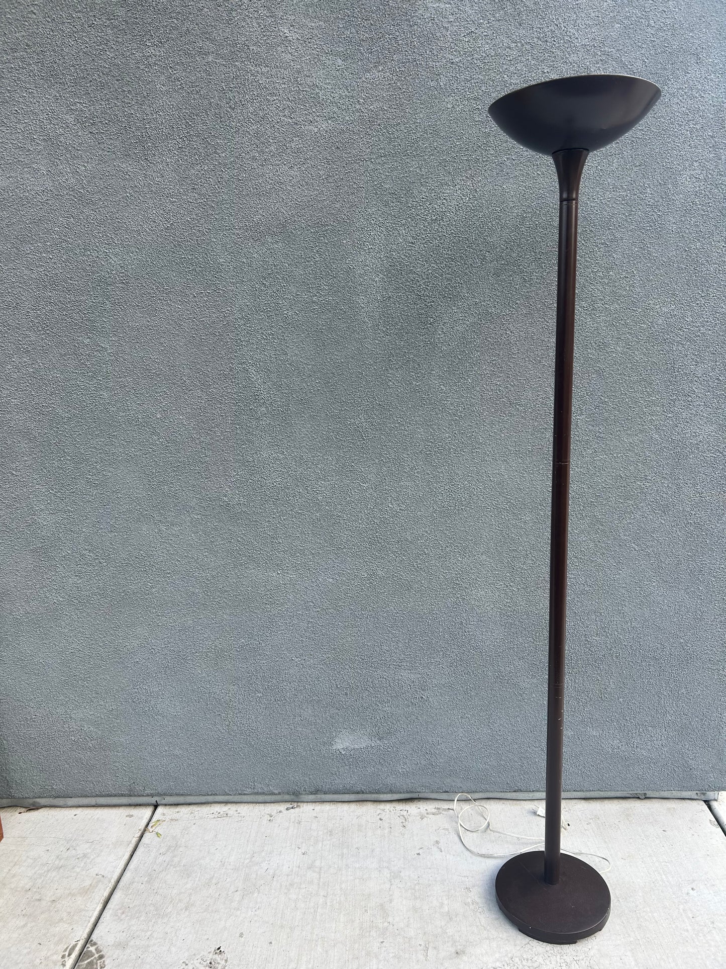 Postmodern Chocolate Metal Torchiere Floor Lamp, Circa 1980s