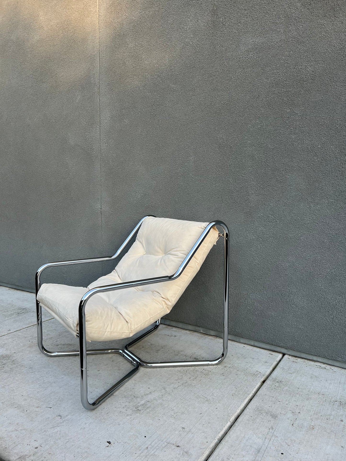 Vintage Unarco Canvas Sling Lounge Chair, Circa 1970s