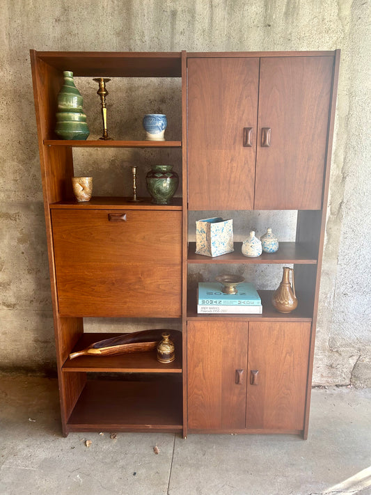 One-piece Walnut Wall Bar Unit / Room Divider