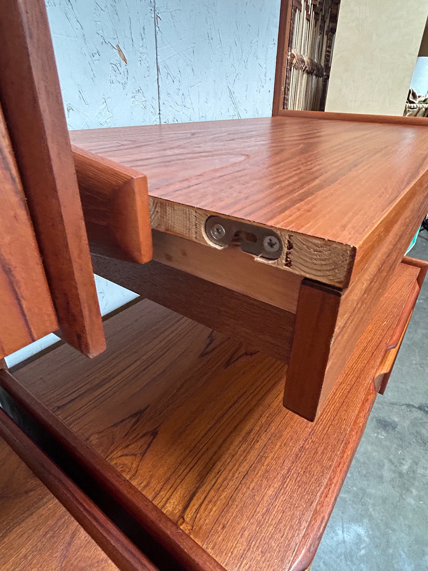 2-3 Bay Pega Teak Modular Wall Unit by Juul Christensen, Imported by Scandiline, Circa 1970s