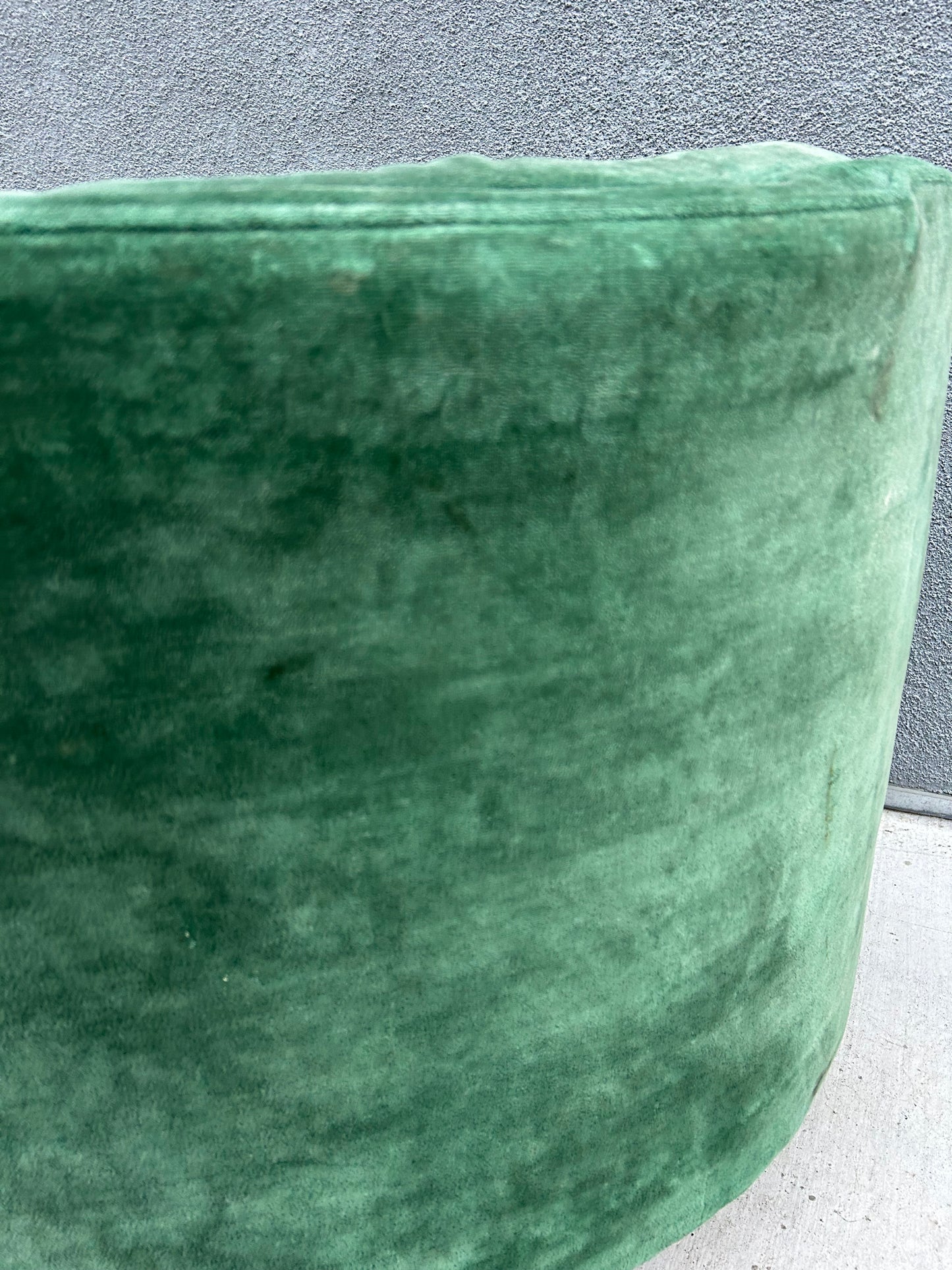 2 AVAILABLE - Emerald Velvet MCM Tub Swivel Chairs, Milo Baughman Style, Circa 1970s